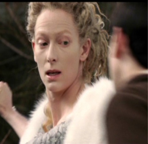 Jadis is stopped by Edmund.