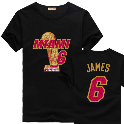  NBA Miami Heat Lebron James 6 logo new style t shati