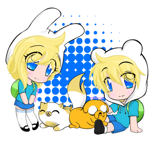  finn and jake_w_fionna and cake