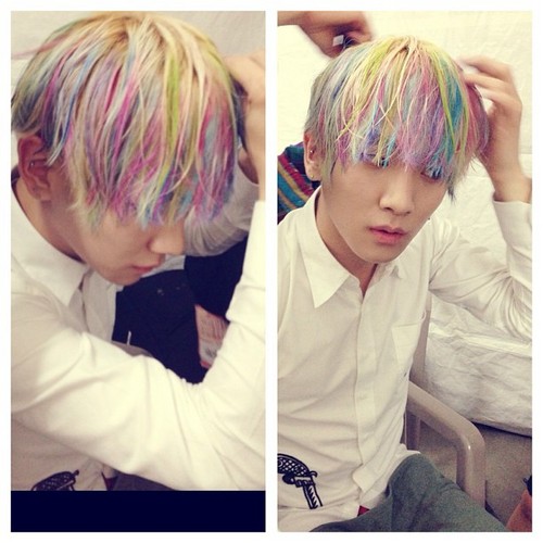 [Photo] Key’s Instagram Update 130718 - His Rainbow-colour Hair 