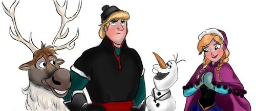  Anna, Kristoff, Olaf and Sven