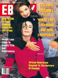  Michael And First Wife, Lisa Marie Presley On The 1994 October Issue Of "EBONY" Magazine
