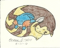 Mudkip and Furret sleeping together c: - pokemon fan art