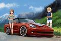 girls and cars so nice - anime photo