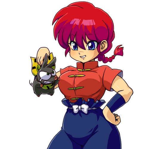  ranma-chan and a very angry p-chan