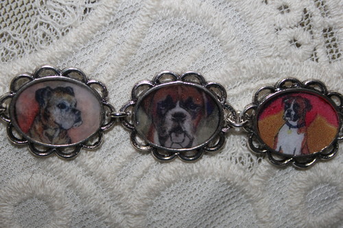  মুষ্টিযোদ্ধা picture bracelet for dog প্রেমী