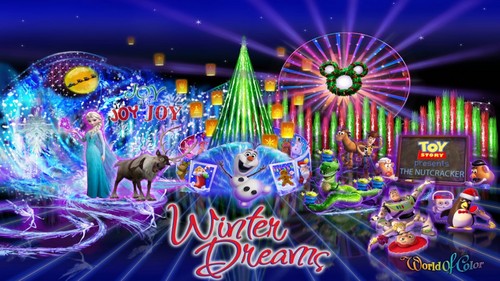 Disney’s ফ্রোজেন featuring Elsa, Olaf and Sven concept art for World of Color - Winter Dreams