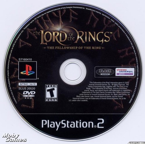  LOTR: Fellowship of the Ring - PS2 game disc