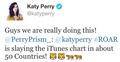 katy perry tweet .. about itunes  - katy-perry photo