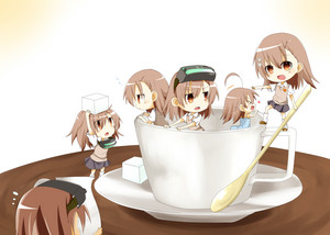 "Misaka will carry a sugar cube on her head" says Misaka while carrying a sugar cube on her head ^_^
