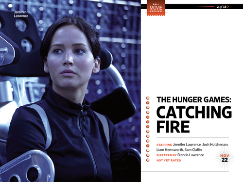  Scans of the Catching ngọn lửa, chữa cháy bài viết in EW’s ‘Fall Movie Preview”