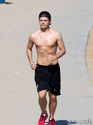 Garrett Clayton: Shirtless Jog in Santa Monica