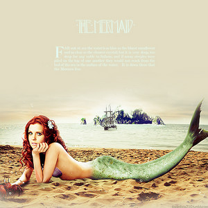  Joanna as Ariel on пляж, пляжный