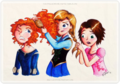 Merida, Anna and Rapunzel - disney-princess fan art