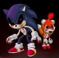 sonic.exe and tails doll - creepypasta photo