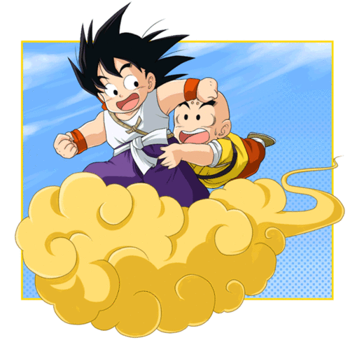 Goku And Krillin On The Flying Nimbus Dragon Ball Fan Art.