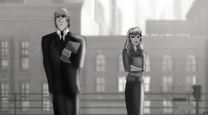  Kristoff and Anna as George and Meg from Paperman