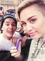 Miley with a Fan - miley-cyrus photo