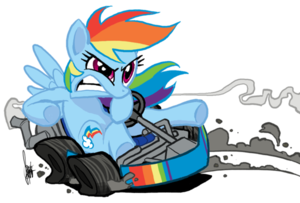 Rainbow Dash in a kart