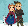 Anna, Kristoff and Olaf - frozen fan art