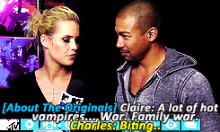 Claire Holt with Charles Michael Davis MTV interview