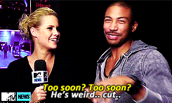  Claire Holt with Charles Michael Davis एमटीवी interview