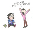 Gina messing with Snow's stickers :3 - once-upon-a-time fan art