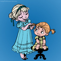 Little Anna and Elsa - frozen fan art