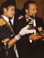 Michael And Quincy Jones Backstage At The 1984 Grammy Awards - michael-jackson photo