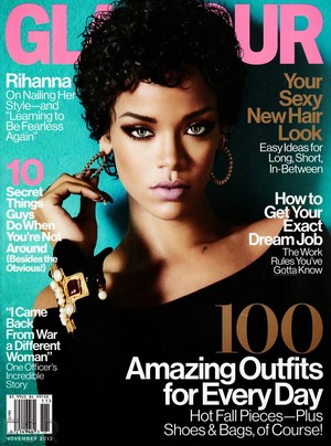 Rihanna covers the November issue of Glamour Magazine. 