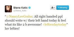  Stana's twitter response to Nathan-September,2013