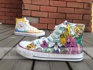  Adventure time hand painted canvas shoes