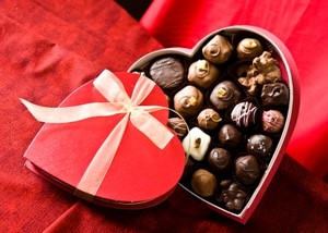  chocolate in coração Box
