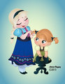 Young Elsa and Anna - frozen fan art
