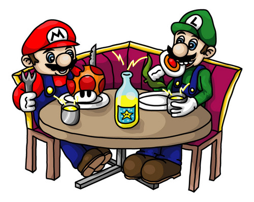 Super Mario Bros. images Mario & Luigi are eating HD