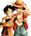 Goku and Luffy - dragon-ball-z fan art