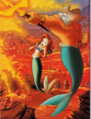  Walt ডিজনি Book প্রতিমূর্তি - Princess Ariel & King Triton