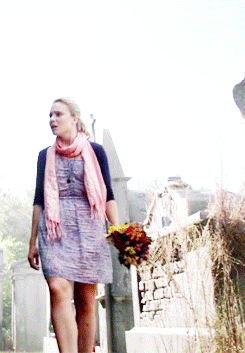Camille by her brother's grave