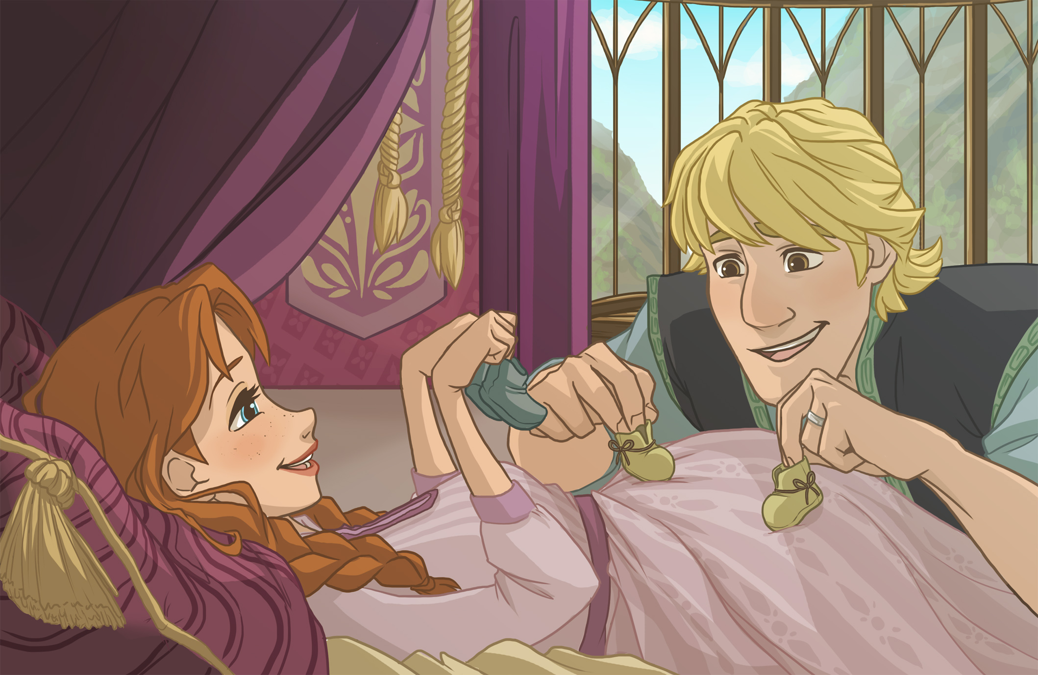 Princess Anna fan Art: Anna and Kristoff.