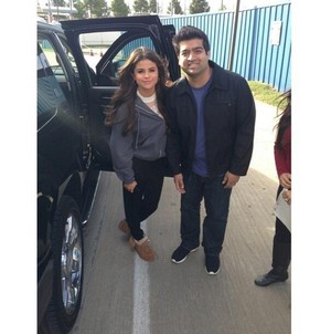 Selena meets fans while arriving at the stadium  in Dallas - November 3