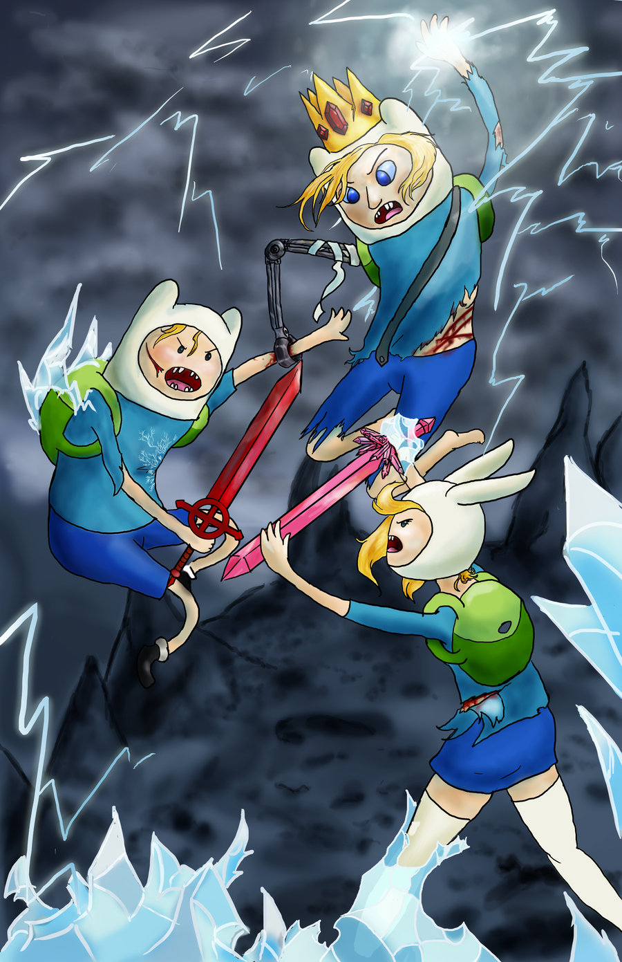 Three Way Battle Adventure Time With Finn And Jake Fan Art 36106768