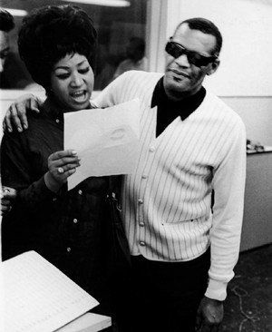 Ray Charles And Aretha Franklin In The Recording Studio