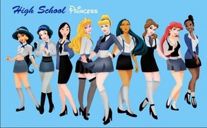  Princesses as high school students