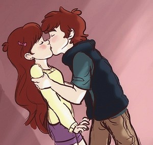  Dipper and Mabel baciare