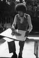 Michael Working On A Drawing - michael-jackson photo