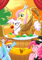 Happy Thanksgiving with Pinkie, Fluttershy, Rainbow Dash, and Gilda - my-little-pony-friendship-is-magic photo
