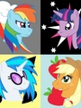 Rainbow dash, vynil, applejack and twilight - my-little-pony-friendship-is-magic photo