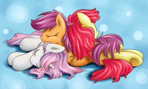  The Cutie Mark Crusaders Sleeping on Each Other