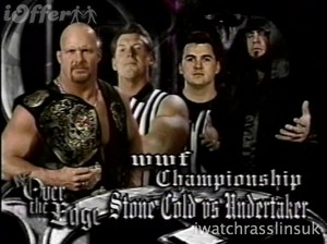  Stone Cold vs Undertaker match card - WWF Over The Edge (1999)