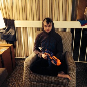  Michael with a Nerf gun